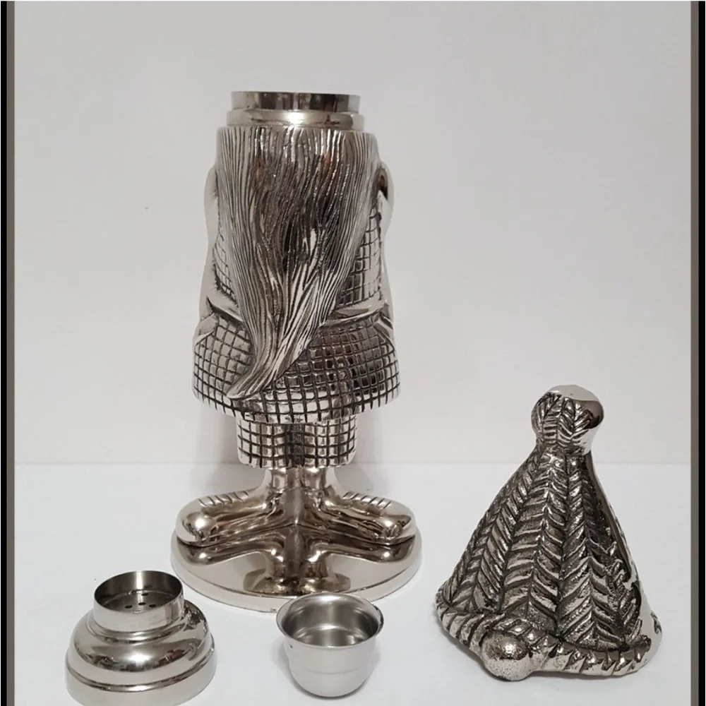 🆕RARE🆕 Pottery Barn Gnome Shaped Metal Cocktail Shaker 14 OZ 5.75